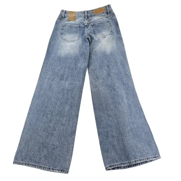 PacSun Low Rise Baggy‎ Wide Leg Distressed Jeans Women's 24 - Picture 3 of 5